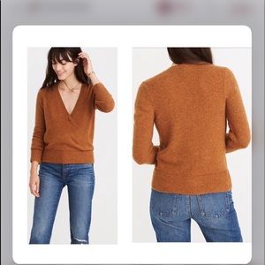 Madewell Fuzzy Wrap Front Pullover Sweater size M